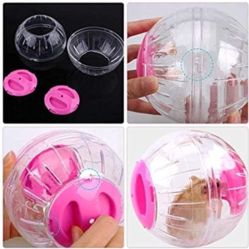 Mini New Cute Dwarf Hamster Running Ball 4.72 Inches Crystal Ball for Hamsters Small Silent Exercise Wheel Cage Accessories for Hamsters Less Than 4 inches 10 cm in Length (Blue)