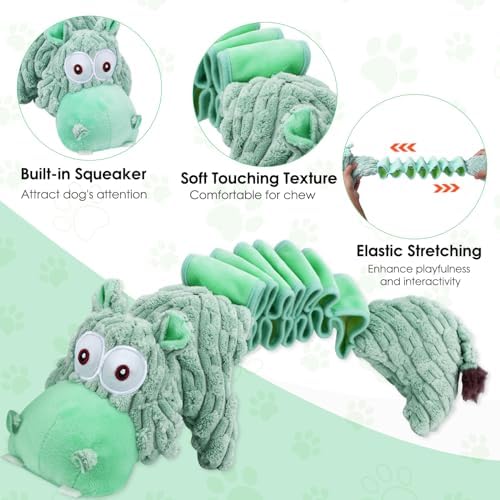 Drmstow Large Squeaky Dog Toys and Interactive Dog Tug-of-War Toy, Tough Plush Dog Toy, Cute Puppy Toys, Pet Chewable Toys Plaything for Small Medium and Large Dogs