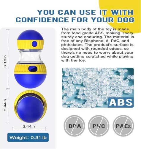 Dog Puzzle Toy Adjustable Treat Dispensing Ball Food Dispenser Tough Slow Feeder Puppy Enrichment Training Toy Pet Interactive Chase Toys for Small Medium Large Dogs⁠