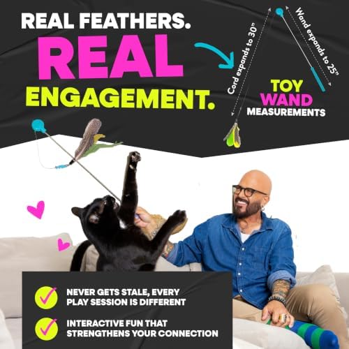 Jackson Galaxy Gotcha! Feather Wand Attachment, Cat Toy Refill