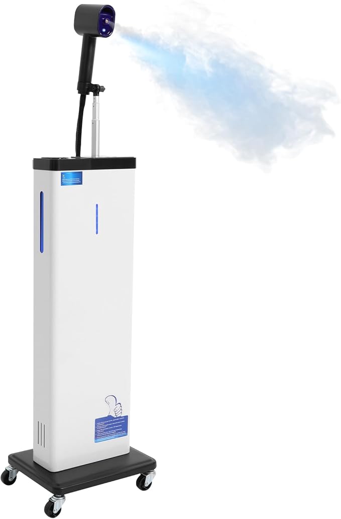 Multifunctional Hair Salon Nano Hair Steamer, 3-in-1 Professional Nanoscale Spray for Hair Care Hair Repair, 1300W Vertical Hairs Salon Nano Steamer with Bottom Wheels and Smart Touch Control