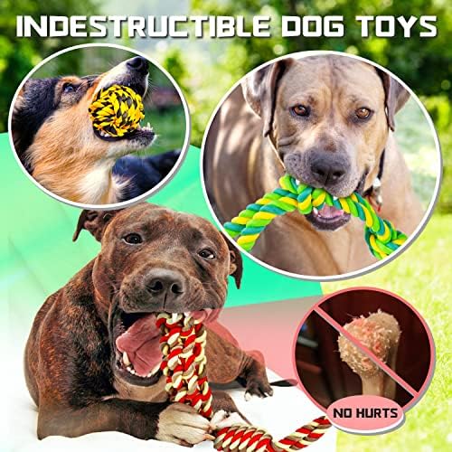 SHARLOVY Dog Rope Toy for Medium Dogs, 14 Pack Heavy Duty Dog Chew Toys