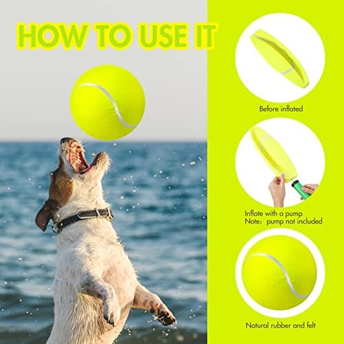Sratte 6 Pcs Large Tennis Ball Dogs, Fluorescent Yellow, 9.5 Inch