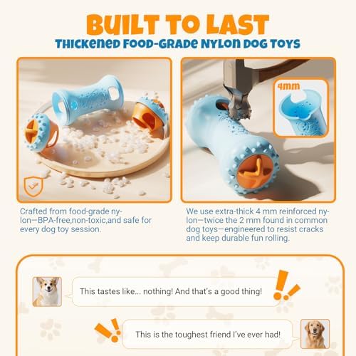 FOXMM Interactive Treat Dispensing Dog Toys – Adjustable Puzzle Toy