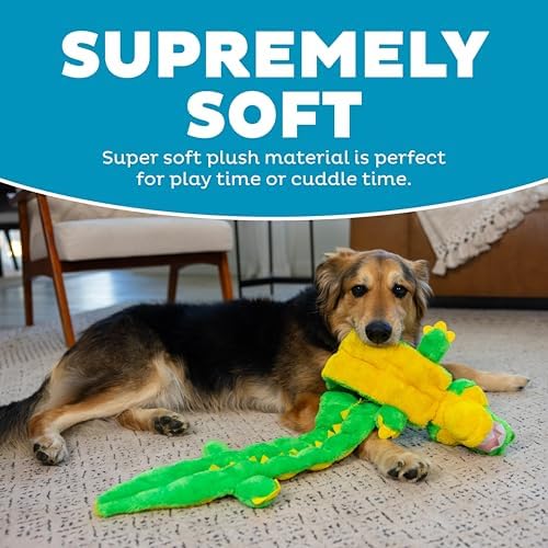 Outward Hound Squeaker Matz Plush Gator Dog Toy, 32 Squeakers, XXL, 52"