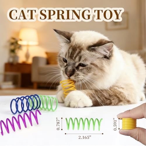 Cat Toys Set, Catnip Fish Toy, silvervine cat chew Stick, Colorful Spring cat Toys, Interactive cat Toys for Indoor Cats, Kitten Teething Toys, cat Enrichment Toys, cat Boredom Toys