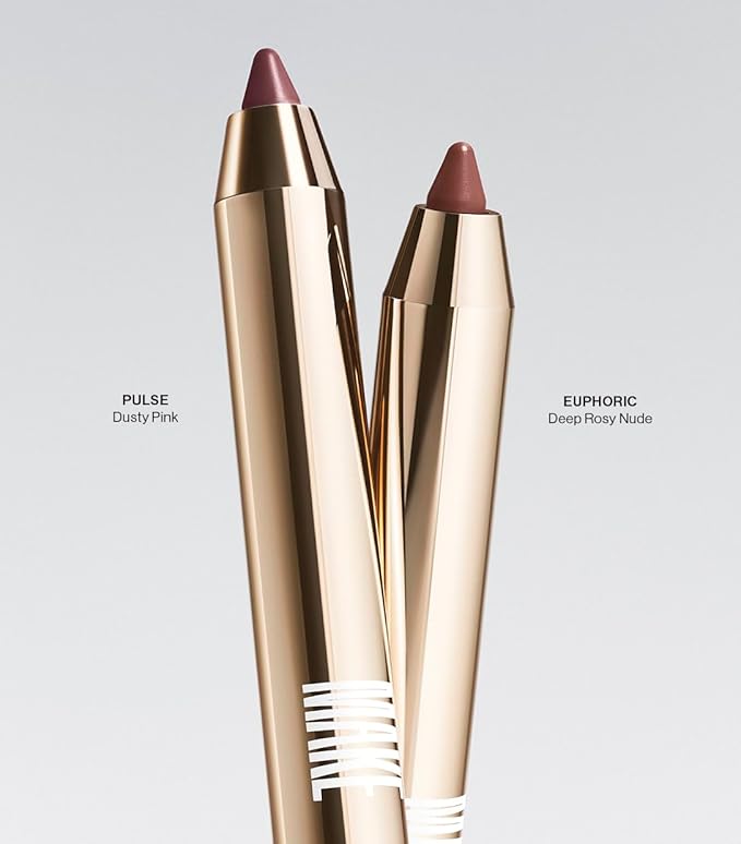 MAKE Beauty Continuum Lip Liner – Long Lasting Creamy Liner with Velvet Matte Finish – Includes Built-In Sharpener and Blending Brush – Highly Pigmented Deep Rosy Nude Lip Color – Shade, Euphoric