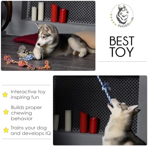 Pets&Goods Dog Rope Chew Toys – 5-Pack Durable Cotton Tug Toys for Puppies & Small/Medium Dogs – Dental Cleaning, Teething Relief, Washable & Safe Play