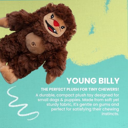 SNUG AROOZ Young Billy the Big Foot - Plush Dog Toy, Squeaks & Crinkles, Pet Multi-Sensory Play, Recycled Material, Soft-Cuddly Mythical Companion