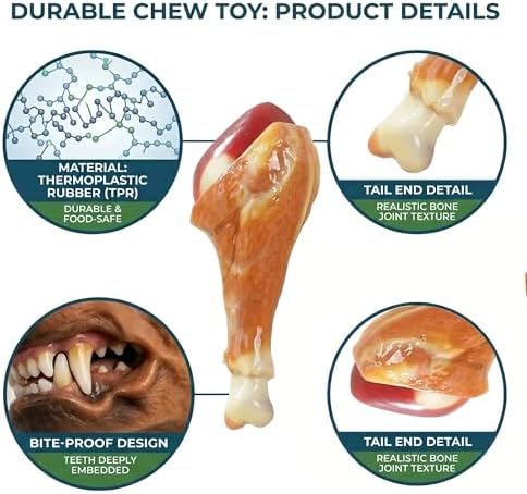 Dog Chew Toy Realistic Chicken Leg for Medium Large Dogs