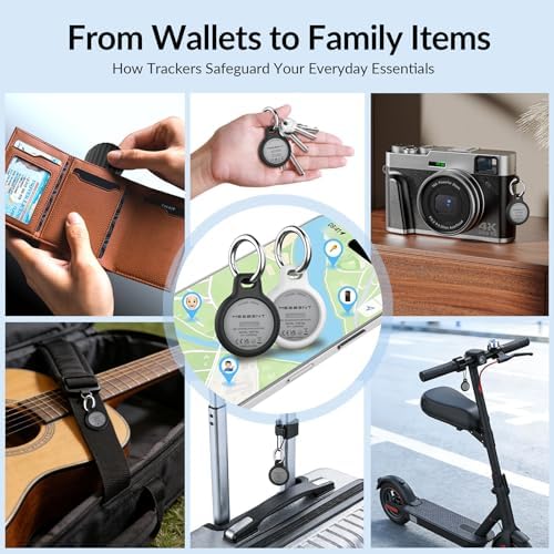 Tracker Tag - 2 Pack [Apple MFi Certified] Bluetooth Trackers Works with Apple Find My (iOS Only) - IP67 Waterproof Item Finders | Track Keys, Wallet, Luggage, Backpack