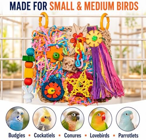 Bird Toys Grass Foraging Mat for Parakeet,Cockatiel,Conure,Budgie,Lovebird