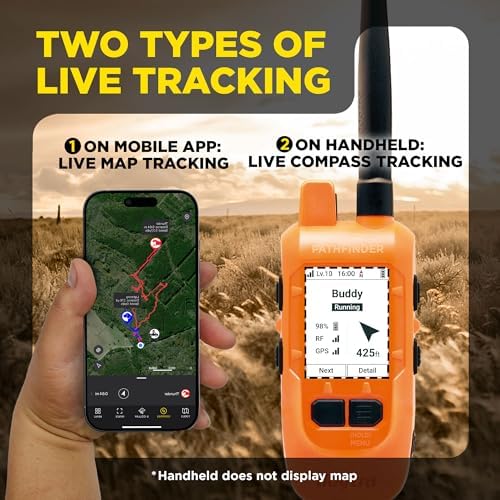 Dogtra PATHFINDER2 Compass Live GPS Dog Tracking & Training System - 9-Mile Range E-Collar Handheld with No Subscription, Offline Maps, GPS Fence, Expandable up to 21 Dogs, for Dogs 35+ lbs
