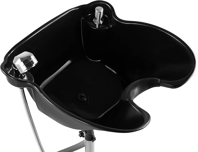 Artist hand Shampoo Bowl Portable Salon Sink with Adjustable Height and Drain; Sprinkler with Switch Hair Washing Basin Salon Chair Barber Deep Bowl