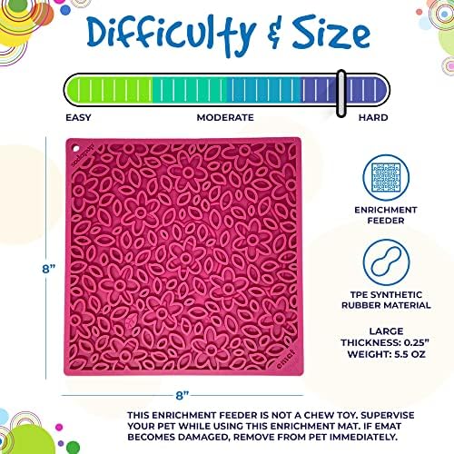 SodaPup Flower Power eMat – Durable Lick Mat Feeder Made in USA from Non-Toxic, Pet-Safe, Food Safe Rubber for Mental Stimulation, Avoiding Overfeeding, Fresh Breath, Digestive Health, & More