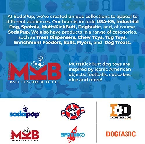 SodaPup MuttsKickButt Cupcake – Durable Dog Treat Dispenser & Chew Toy Made in USA from Non-Toxic, Pet Safe, Food Safe Natural Rubber for Mental Stimulation, Problem Chewing, Calming Nerves & More