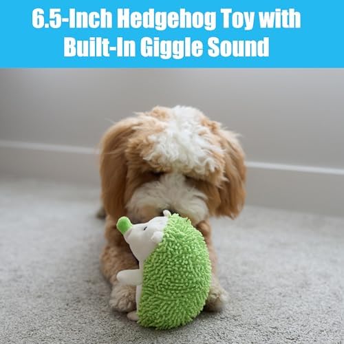 SPOT Gigglers Hedgehog Dog Toy with Giggle Sound | Textured, Plush Shake and Wiggle Hedgehog Giggle Toy for Small and Medium Dog Breeds, Assorted Colors