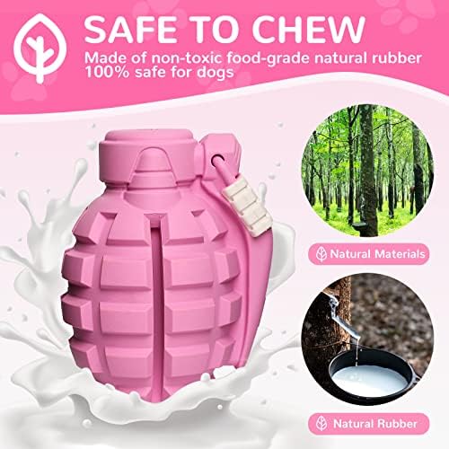 Dog Toys for Aggressive Chewers Large Breed, Fun to Chew (Pink)
