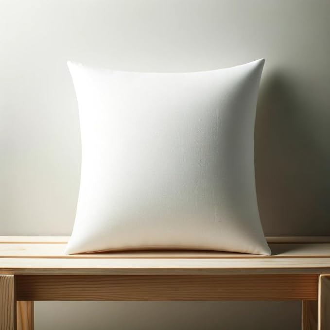 Calibrate Timing Plush and Durable Throw Pillow Inserts - 18 x 18 inches Set of 8, Hypoallergenic Polyester Fiber Fill - Perfect for Decorative Cushion Covers, Sofa and Bed Accent