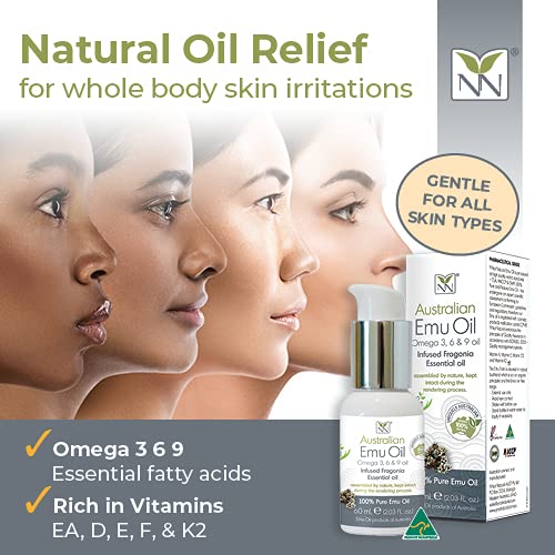 Y Not Natural Pure Emu Oil - Organic Moisture for Face, Body, Hair, Scalp & Nails - Rich in Omega 3-6-9, Vitamins & Essential Minerals - Australian Emu Oil (60ml) 2.03 fl oz - Fragonia