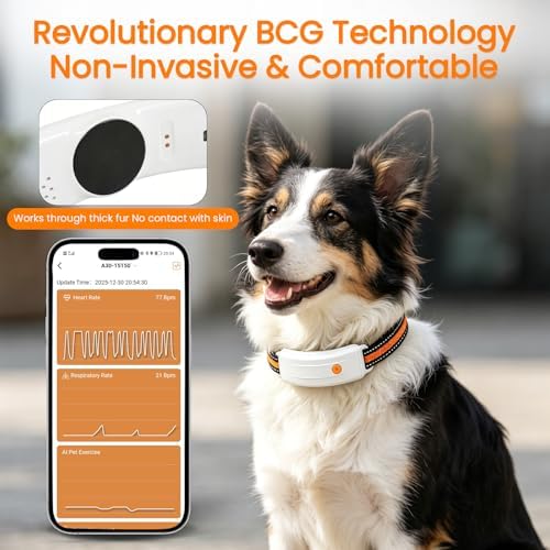 Wireless Dog Fence & GPS Dog Collar with Heart Rate & Breath Count for Weights 15–65 lbs Dogs, Keep Your Dog Safely Contained Outdoors with App, Waterproof Collar Suitable for Dogs Neck Sizes 10–18"