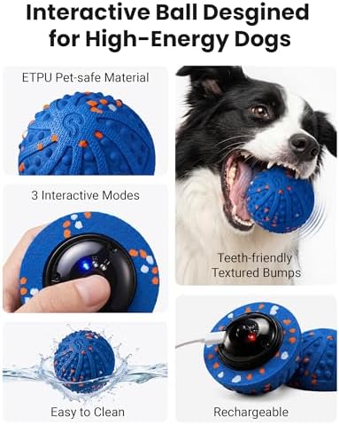 Interactive Dog Toys with Teeth-Friendly Bumps, 3 Modes, ETPU Material
