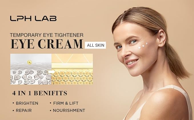 Instant Under-eye Tightener: Eye Bags Firming Treatment Cream - Temporary Eye Wrinkle Puffiness Remover for Senior Men & Women 50+, No Flaking Residue,15ml