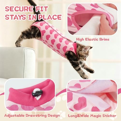 EMUST Cat Recovery Suit, Cat Surgery Recovery Suit Female for Wound Care
