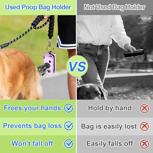 2pack Dog Poop Bag Holder Zippered Pet Waste Bags Dispenser Black
