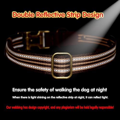 Airtag Dog Collar, Reflective Collar w Airtag Holder for Small Dogs(Brown)