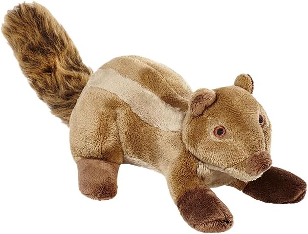 Fluff & Tuff Peanut Chipmunk Plush Dog Toy, 8” Durable Stuffed Dog Toy with Squeaker, Double-Stitched & Reinforced for Interactive Play