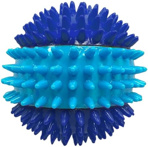 Nerf Dog 3.7in TPR 3-Part Spike Squeak Ball Dog Toy - Dark Blue/Light Blue