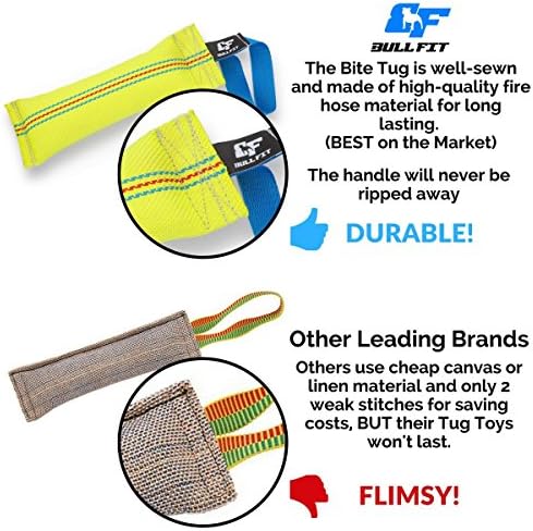 Dog Bite Tug Toy 12 inches - Durable, Interactive Toys for Medium to Large Dogs - Perfect for Tug of War, Fetch & Puppy Training - Safe Fire Hose Dog Tug with Strong Handle - Tough Floating Pull Toy