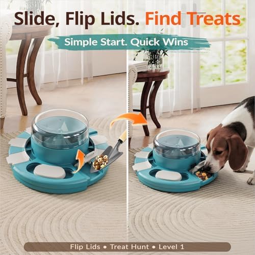 KADTC 2 Level Dog Puzzle Toy, Slow Feeder & Enrichment & Treat Dispenser