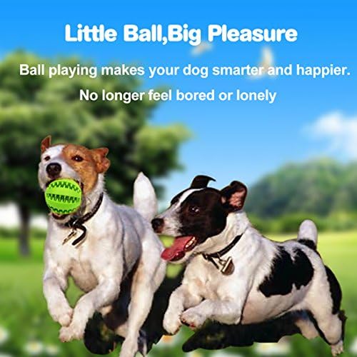 Idepet Dog Toy Ball, Nontoxic Bite Resistant Toy Ball for Pet Dogs Puppy Cat, Dog Pet Food Treat Feeder Chew Tooth Cleaning Ball Exercise Game IQ Training ball,2 Pack- Blue & Green
