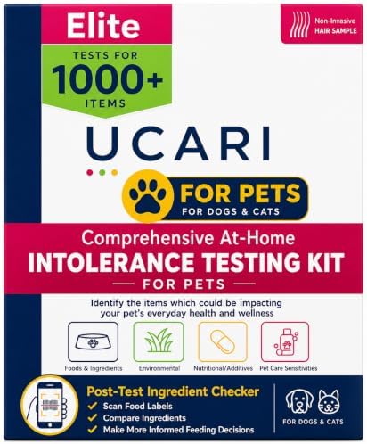 UCARI Pet Food & Ingredient Insight Kit, Hair Analysis for Dogs & Cats | 1000+ Foods, Ingredients, Environmental Factors, Nutritional Elements & Pet Care Items | At-Home Hair Sample Kit