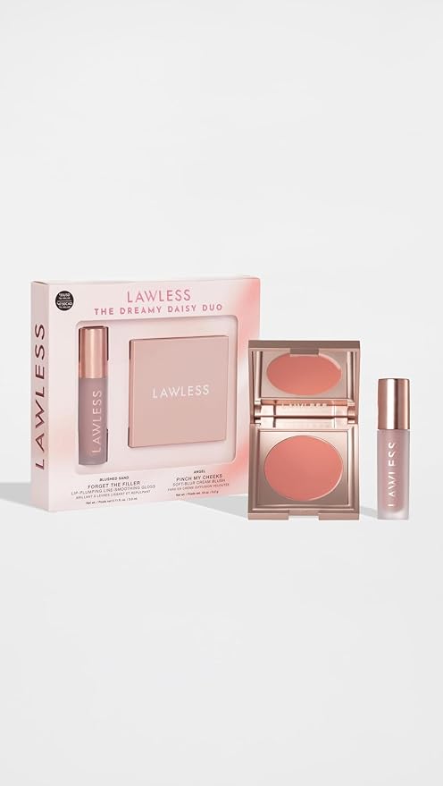 Your perfect lip-and-cheek pairing: Pinch My Cheeks Cream Blush in Angel + Forget The Filler Lip Plumping Gloss in Blushed Sand