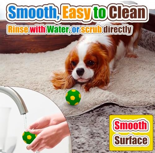 HOLYSTEED 2" Squeaky Dog Toys for Small Dogs, Mini Breed, Latex Soccer Ball