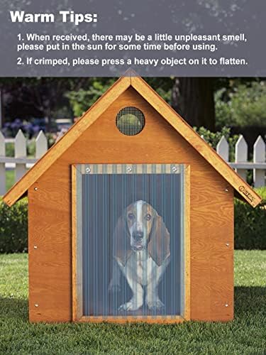 9.8in x 4.9ft Door Replacement Flaps for Dog House - Easy to Cut & Install Transparent Vinyl Strip for Doggie/Doggy/Cat Entry Door | Easy to Install & Cut Transparent Vinyl Strip for Doggie/Doggy/Cat Entry Door