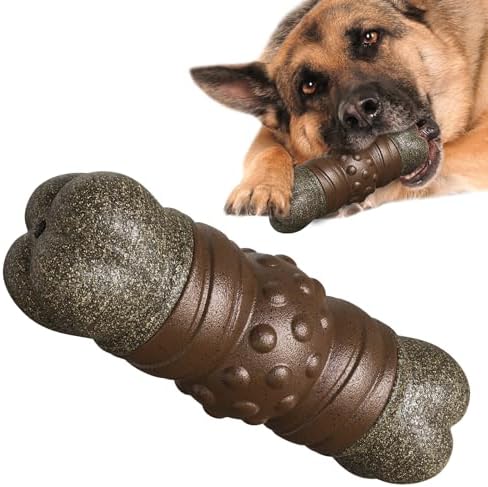 TLKNG Large Size Indestructible Squeaky Dog Chew Toy for Medium/Large Aggressive Chewers Breed Dogs Durable Squeak Bone Teething Crate Toys