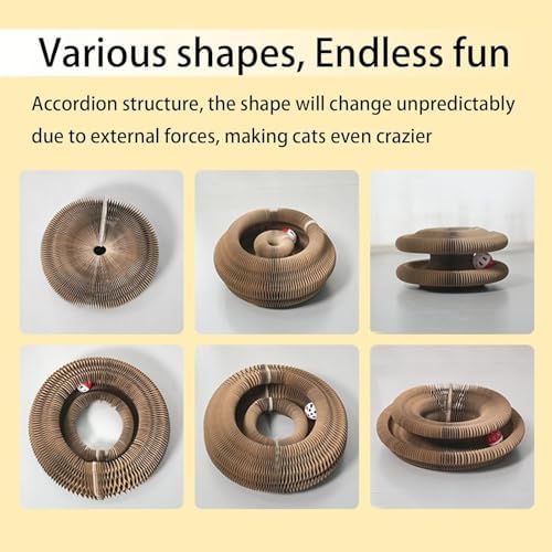Kitty Curlz, Kitty Curlz Cat Toy - Magic Organ Cat Scratching Board, Snufflepaw Accordion for Cats, Interactive Scratch Pad, Foldable Accordion Cats Toy, Recyclable Cat Scratcher with Ball (1Pcs)