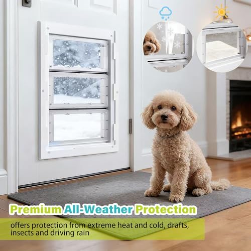 3-Panel Dog Door Flap with 4 Rubber Strips Fits Ideal Pet Product Flap 10.25"x15.75"