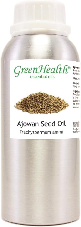 Ajowan Seed Essential Oil – 8 fl oz (237 ml) Aluminum Bottle w/Plug Cap – 100% Pure Essential Oil – GreenHealth