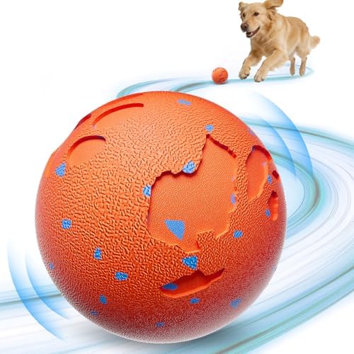 Interactive Dog Ball, Pet Toys Balls Automatic Moving & Bouncing Toy for Small Medium Large Dogs, Solid E-TPU & IPX7 Waterproof, Active Rolling Puppy Toy for Exercise and Boredom Relief(Orange)