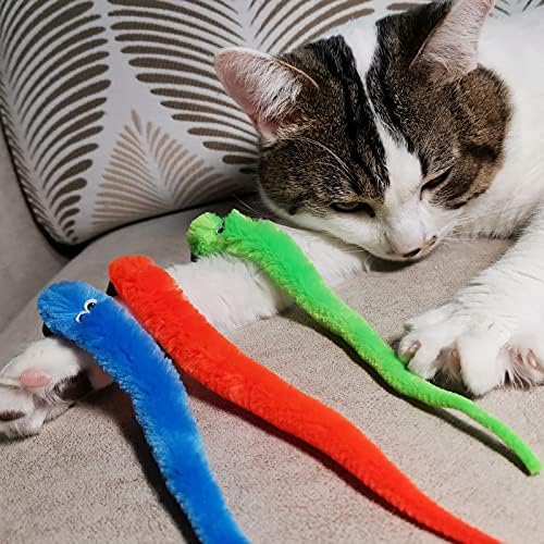 Cat Toy Worm Refills, 15 Pieces Interactive Cat Wand Attachments Worms Toy for Indoor Cats
