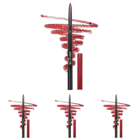 wet n wild Lip Liner Perfect Pout Matte Retractable Gel Lip Liner Pencil, Red The Scene (Pack of 4)