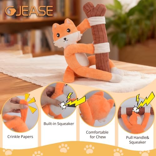 Squeaky Dog Toys,Plush Puppy Toys with Pull Branch