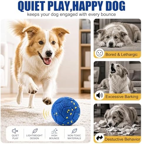 vinkey Interactive Dog Ball Toy, Automatic Moving Bouncing Rolling Smart Dog Toy, E-TPU Durable Motion Activated Ball, IP54 Splash Proof for Medium Large Active & Smart Dogs Indoor Outdoor