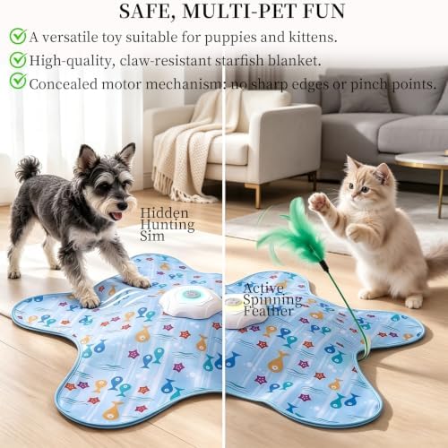 Hunting Fun Teasing Dog Toy, Automatic Dog Chase Toy Motorized line Blanket
