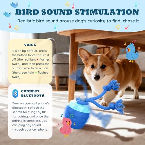 Interactive Dog Toys -Automatic Moving and Rolling Dog Toy for Large/Medium